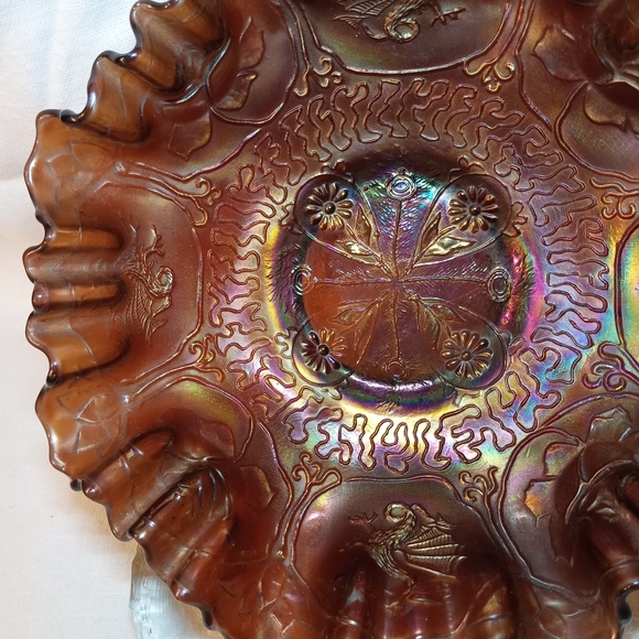 Fenton Dragon and Lotus Ruffle Bowl - Picture 3 of 8